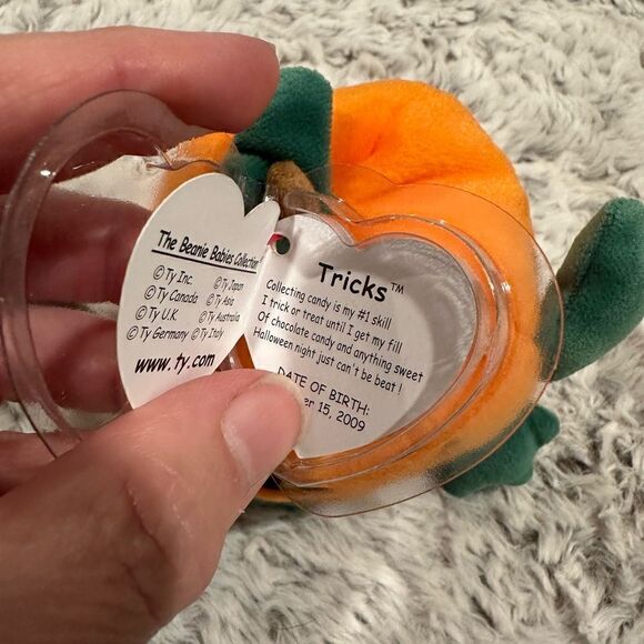 TY  beanie babies pumpkin plush-Tricky - Picture 2 of 3